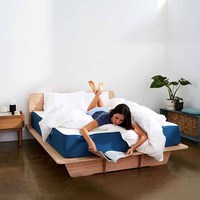 Cama Doble de Madera Contrachapada con Almacenamiento, Diseño Minimalista Plegable, Estructura Desmontable, Color Personalizado para el Hogar o Casa de Campo