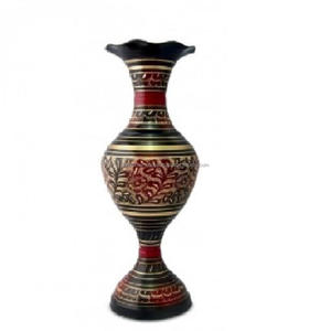 Manufacturer of Brass Metal <b>Flower</b> <b>Vases</b> for Home Decoration Indian Hand Craved <b>Flower</b> Pot Metal <b>Flower</b> Pot With <b>Black</b> Antique - Product Image 1