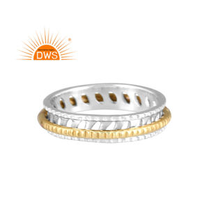 Bague Spinner en argent Sterling fin design fait à la main bijoux en argent pour femme cadeau pour elle - Product Image 1