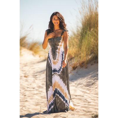 Robe de Cocktail Boho pour femme, Collection été, teinture par nouage, mode gitane, taille smockée, manches à volants, Tube, pour la plage