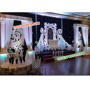Accesorios de Cachemira de fibra para decoración de escenario, Panel grande de boda moderno, elegante, recepción, boda - Product Image 1