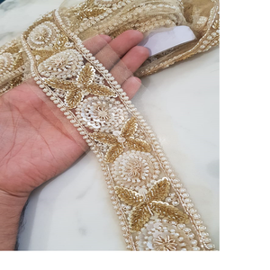 Vestidos de boda hechos a mano, bordados geométricos, indio, ancho de 2 pulgadas con borde bonito en tamaños y colores - Product Image 1