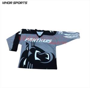 Camiseta de Hockey sobre hielo con sublimación, diseño personalizado, barata, 100 poliéster, bordado, Unisex, OEM, personalizado - Product Image 5