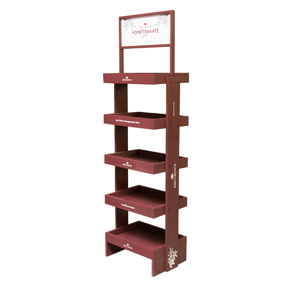 Classic Wooden Bread Display Shelf Customized Desserts Display Rack for Bakeshop — view 3