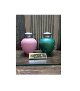 Urna Funeraria de Latón Estilo Americano de Alta Calidad en Rosa y Verde Mar - Brassworld India - Product Image 1