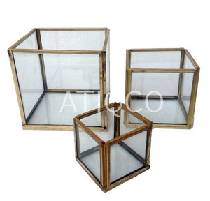 Lanterne géométrique en verre transparent et en métal pour la décoration de la maison et du jardin Décorations de fête - Product Image 5