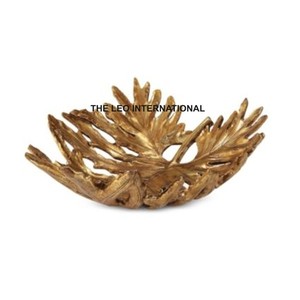 Bol décoratif en aluminium plaqué or, forme géométrique, qualité supérieure, style moderne, très vendu, pour la décoration de la maison - Product Image 1