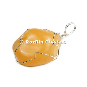 Buy wholesale Yellow Aventurine Stone Wire <b>Wrap</b> Pendant - Product Image 1