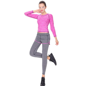 Nueva moda transpirable ecológico de talla grande sólido conjuntos de gimnasio para mujer algodón/poliéster de alta calidad - Product Image 5