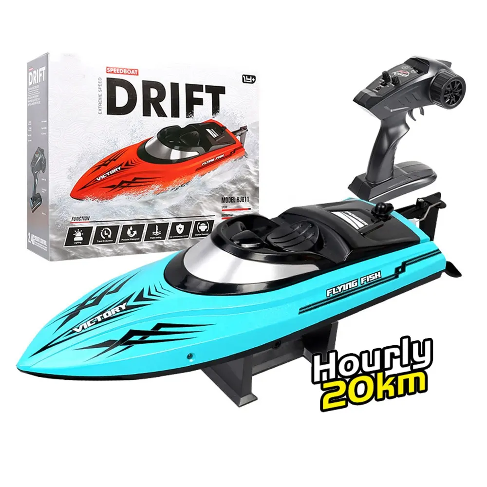2.4GHz Electric RC Toy Boat Self-Turnning Headlight 20KM/H Fast Speed Racing Remote Control RC Boat For Kids
