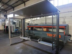 2022 kiosque de rectangle de style moderne d'abri de bus en acier de haute qualité en forme personnalisée avec boîte à lumière LED de publicité extérieure en or - Product Image 2