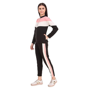 Survêtement d'hiver coloré pour femmes, ensemble Sweat-shirt à fermeture éclair, pantalons multicolores, - Product Image 3