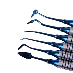Kit de Instrumentos Dentales Manuales para Obturaciones de Composite, 6 Piezas, Recubrimiento de Titanio Azul, Herramientas Dentales de Alta Calidad - Product Image 2