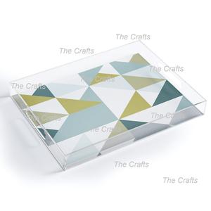 Plateau de nourriture de service en acrylique transparent avec vaisselle d'hôtel et de maison de forme rectangulaire servant des collations de nourriture plateau de café de thé - Product Image 2