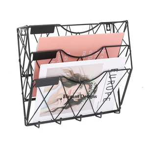 Classique élégant 7 niveaux fait à la main fantaisie fil mur panier noir poudre enduit fer panier de rangement décoratif cuisine mural - Product Image 4