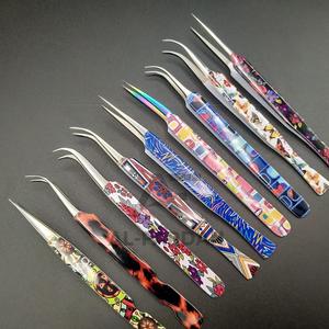 Pince à épiler professionnelle en acier inoxydable durable pour extensions de cils, logo personnalisé, OEM accepté, pince à épiler avec revêtement en papier - Product Image 6