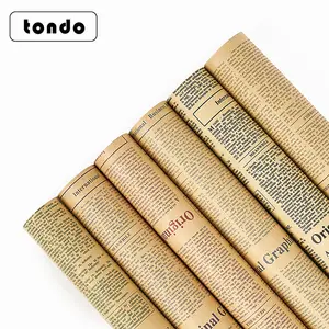 2020 Tondo Vintage Krant Gift Kraft Wikkelen Vintage Papier Voor Diy Boek Cover