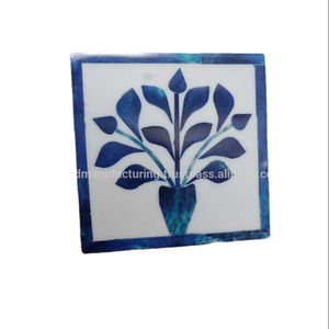 แผ่นรองจานฝังกระดูกแม่มุกเรซินแผ่นรองจานสำหรับใช้บนโต๊ะอาหารจากอินเดีย - Product Image 1