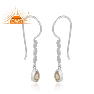 Pendientes de Citrino Amarillo, Joyería de Plata de Ley 925, Pendientes Colgantes, Proveedor de Joyería - Product Image 2