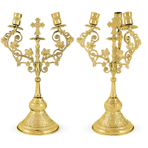 Candelabro de latón de alta calidad con tres brazos, suministros de Iglesia, India, nuevo estilo - Product Image 4