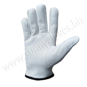 Guantes de trabajo de cuero de vaca para hombre, guantes de seguridad para jardinería, para conducir a mano, con muñeca elástica - Product Image 4