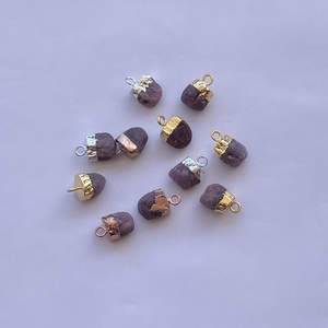 Colgante Conector de Piedra de Rubí Natural en Plata de Ley 925 Chapada en Oro, Joyería para Mujer - Product Image 1