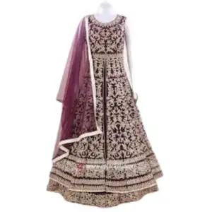 ชุด Anarkali สำหรับพิธีแต่งงาน,ชุดสูท Anarkali เหมาะสำหรับใส่ไปทำงานปักลายไม่ซ้ำใครชุด Anarkali