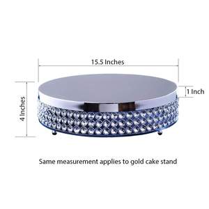 <b>Gold</b> Crystal Beaded Metal Riser Wedding Cake Stand <b>Decorative</b> Rose Design for Weddings and <b>Parties</b> - Product Image 4