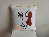 modern abstract face square pillow Cushion Cover embroidered Home Decor pillow case