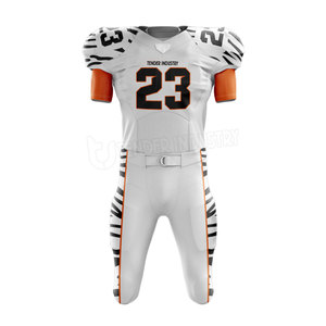 Venta al por mayor personalizado antibacteriano fútbol americano Jersey transpirable poliéster aparejos sarga uniforme adultos de talla grande XL seda - Product Image 5