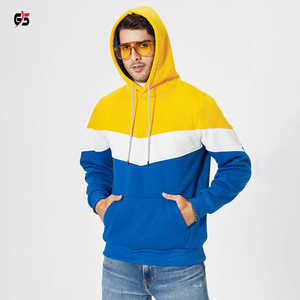 Pull à capuche en polaire 100% coton pour hommes, Top de mode, vêtement quotidien décontracté, design Patchwork multicolore, très tendance, pour la saison d'hiver - Product Image 3