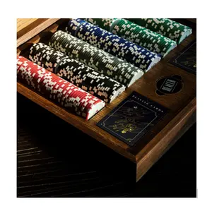 Fiches da Poker in legno lusso personalizzato in fiches da Poker Vietnam Storage + 99 dati d'oro