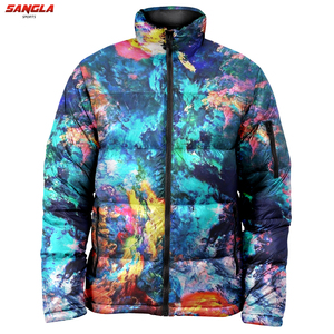 Best Quality Custom Sublimation Men's Winter <b>Puffer</b> Down <b>Jacket</b> Long Length Hooded Stand Collar with Fur Decoration Size 4XL - Product Image 3