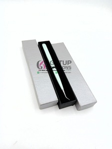 Pince à épiler en acier inoxydable de haute qualité, nouvelle, avec revêtement en poudre blanche, logo personnalisé, 45 degrés, anti-magnétique, anti-statique, durable - Product Image 3