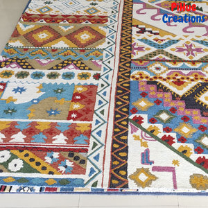 Custom Shape Modern Rectangle Nordic Geometric Wool/Silk Rug Handtufted Indoor Decoration Economical Everyday Area Rugs Sets - Product Image 6