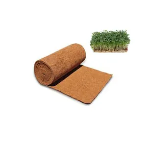 Natural biodegradable coconut fiber coir fibre grow mat sheets for microgreens coco precut pads