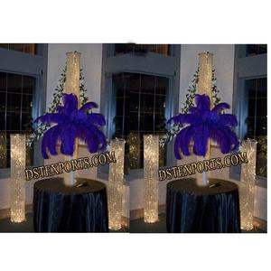 Pilares de cristal iluminados para boda, pilares de decoración para entrada de boda, pilares de Metal para pasarela de cristal - Product Image 1