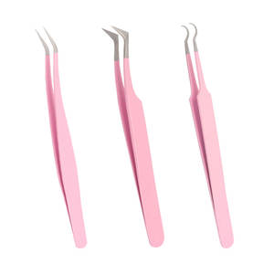 Pink Eyelash Extension <b>Tools</b> Beauty Supplies Eyelash Tweezers Stainless Steel Eyelash Tweezers for Beauty By AMIFAR Enterprises - Product Image 3