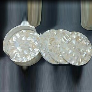 MOP incrustation de dessous de verre en pierre forme ronde sous-verre pour thé et café sous-verres faits à la main de table à usage domestique à vendre - Product Image 5