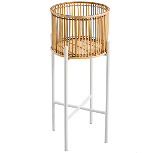 Rattan Planter & Metal Stand - Product Image 1
