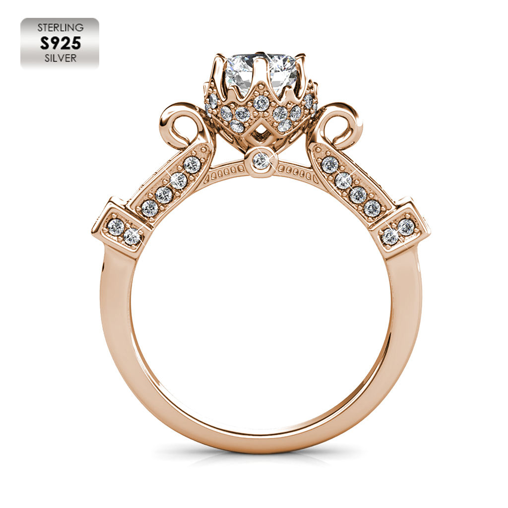 S925 with 18K Rose gold plated luxury ring