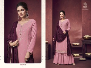 Diseñador indio de las mujeres Anarkali Salwar Kameez último Georgette bordado traje bodas fiestas Eid étnico-Largo tarifas al por mayor - Product Image 2