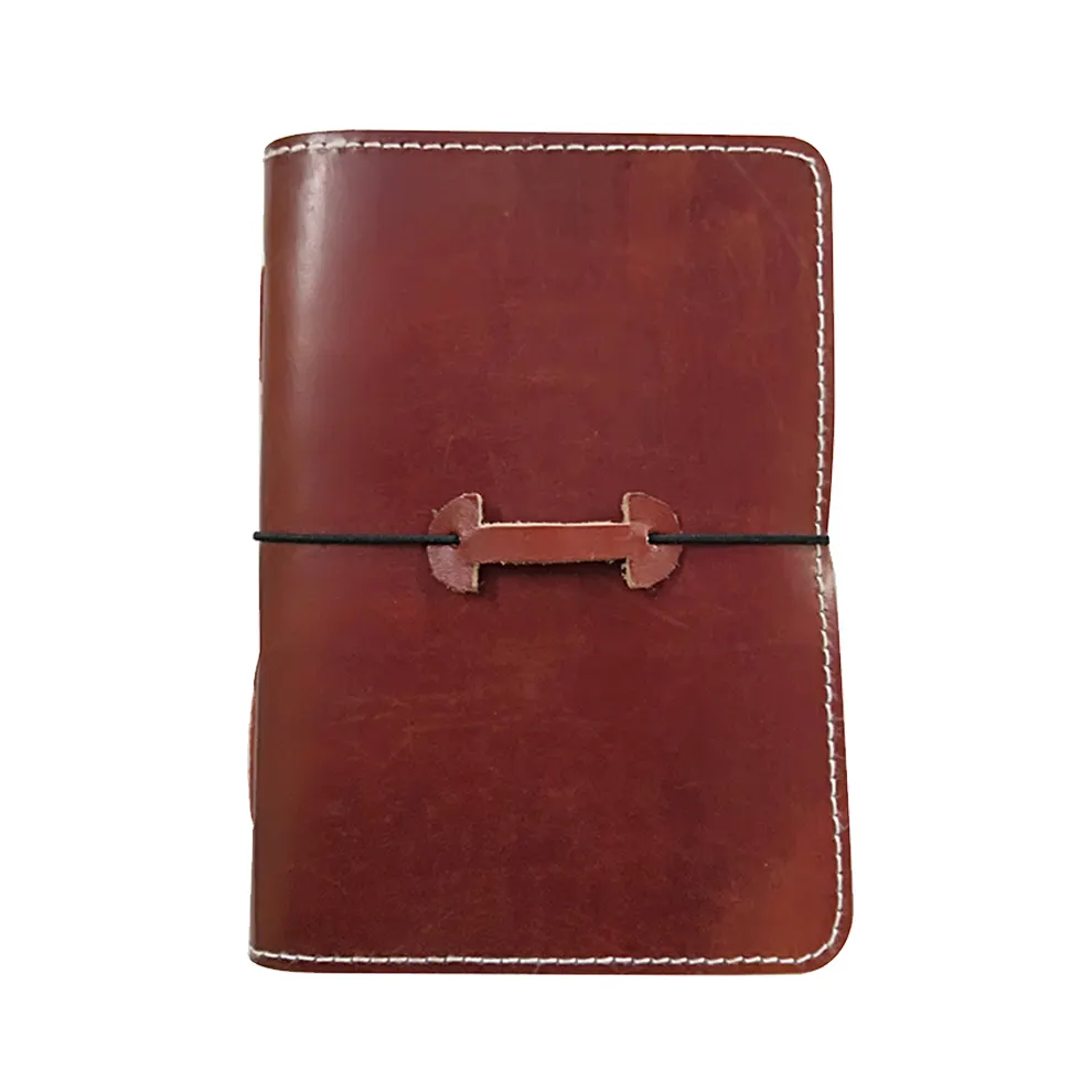 Diario di diario naturale rilegato con serratura a filo quaderno in pelle Vintage marrone di migliore qualità