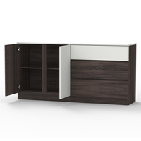 Armoire moderne à 2 portes et 5 tiroirs, bois de haute qualité, meubles contemporains pour salon, modèle Furnizone 1449