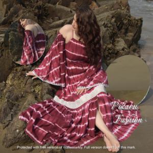 Vestido Largo Informal de Moda para Mujer, Estilo Bohemio y Hippie, con Estampado Tie Dye, para Fiestas, Primavera 2026, Venta al por Mayor en India - Product Image 2