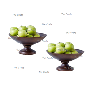 Juego de tazones de frutas de madera de diseño fabuloso de dos utensilios de cocina de calidad superior que sirven tazones de frutas a la venta - Product Image 1