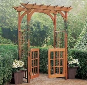 Arche en bois pour décoration de mariage, treillis de jardin extérieur, portail, écologique, certifié FSC, couleur personnalisable - Product Image 1
