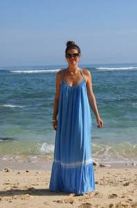 เดรสแม็กซี่ดึงดูดใจสำหรับผู้หญิงชุดเดรสลำลองแขนกุดยาวถึงพื้นสไตล์หวานๆและรอบเอวธรรมชาติ - Product Image 6