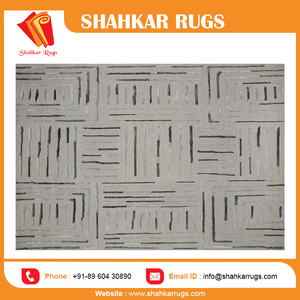 Logo personnalisé de luxe laine pelucheux tapis de sol en peluche de haute qualité anti-dérapant argent ardoise tufté à la main fournisseur indien boucle pile moderne - Product Image 4