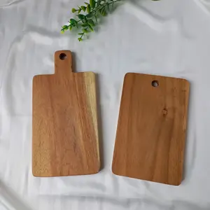 Tábua de corte de madeira de acácia, placa de cozinha para servir queijo, pizza, paddle, picador, blocos de cortar para restaurante